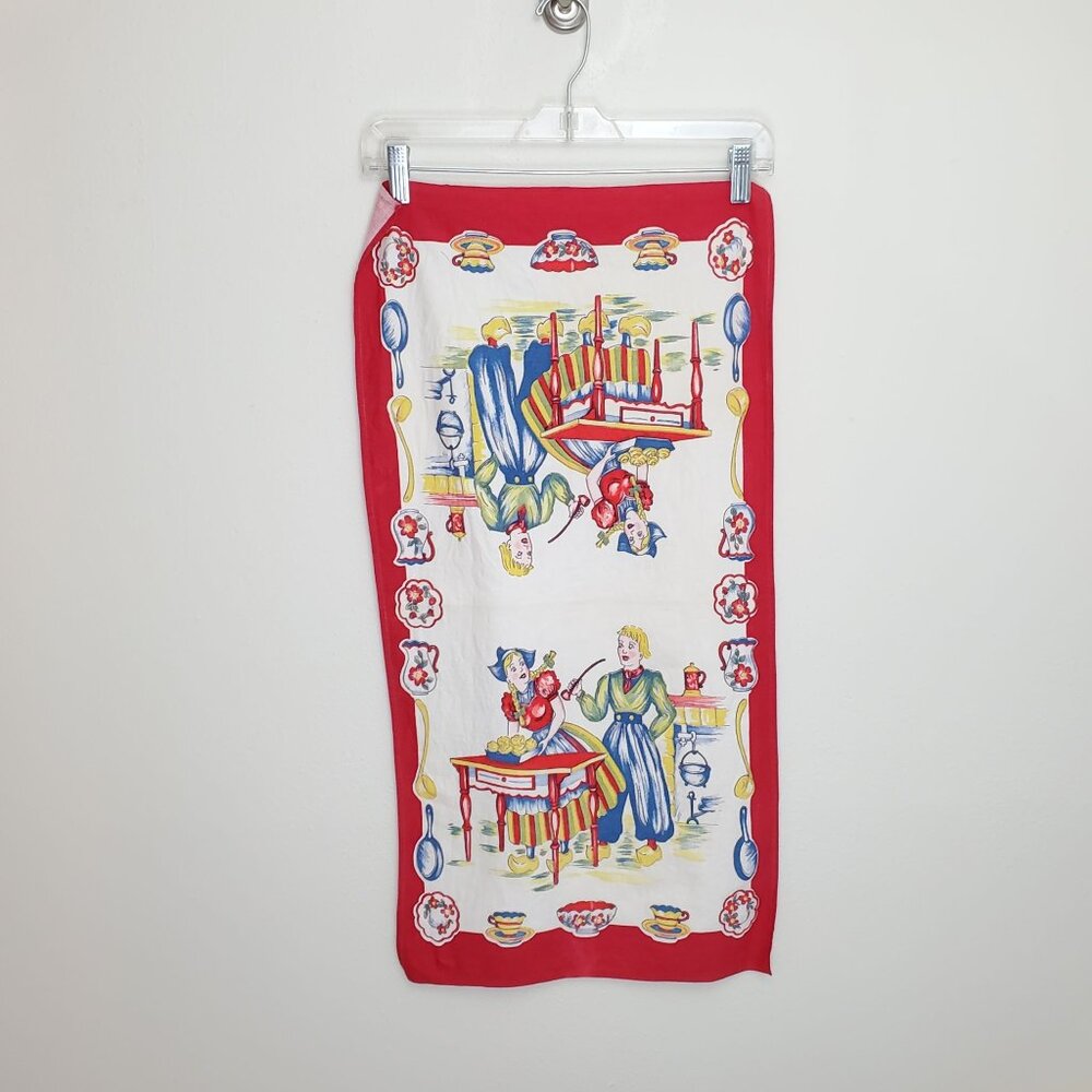 Dutch linen fold over tea towel, Dutch couple